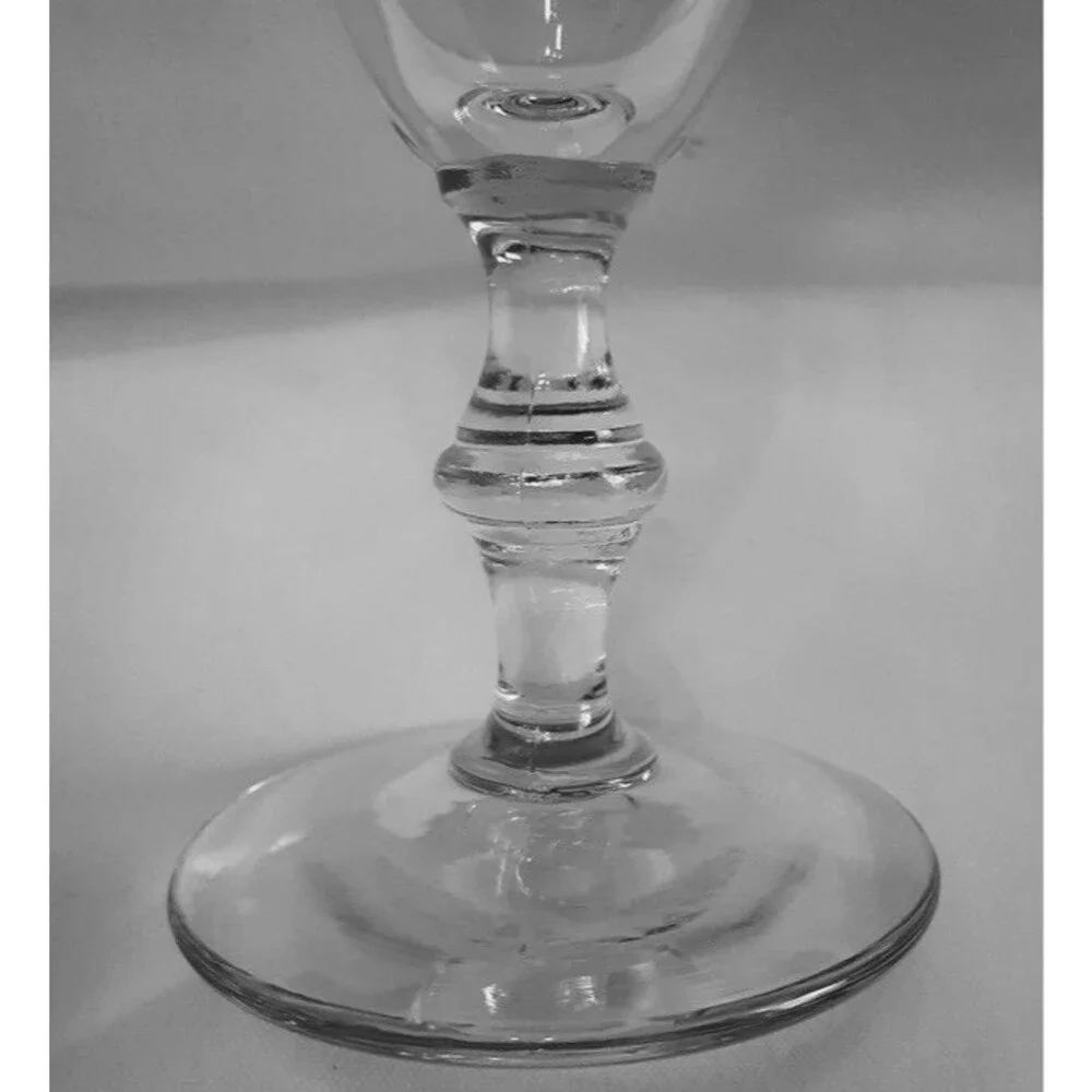 Mid Century Modern Clear Libby Georgian Bamboo Stemmed Glasses (Set of 2)